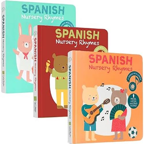 Calis Books Spanish Nursery Rhymes Musical Books Bundle