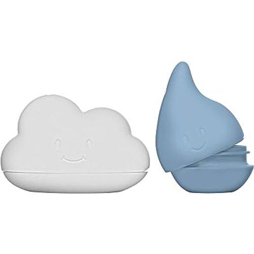 Ubbi Muted Color Cloud and Droplet Silicone Bath Squeeze Toys