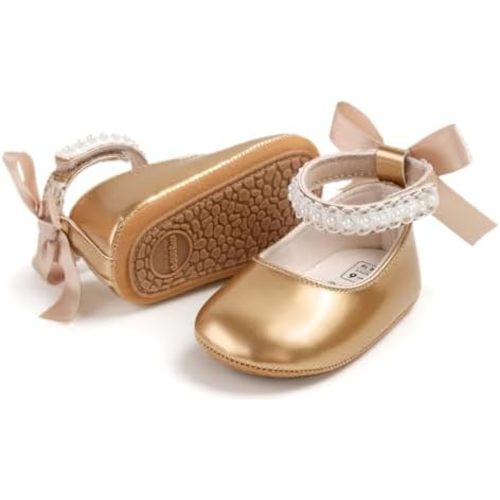 Baby Shoes Mary Jane Flats Non Slip Soft Sole Infant Toddler Sneakers First Walkers Party Christmas Dress Shoes