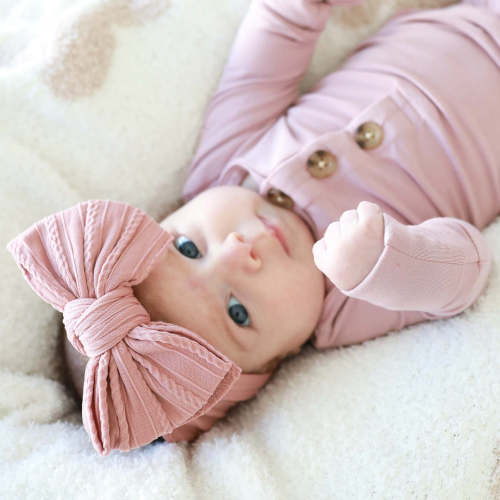 Large Soft Cable Knit Bow