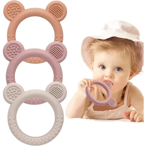 Baby Teething Toys 3-6 Months, Teethers for Babies 6-12 Months, Silicone Teething Ring Toys Easy to Grasp, Teething Relief for Baby Infant Toys, BPA Free
