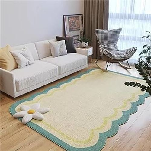 Irregular Area Rug, 4x7ft, Modern Home Style Abstract Rug, Soft Non-Slip Living Room Decorative Rug with Anti-Slip Backing Washable Rug, Suitable for Living Room Bedroom Dining Room Rug