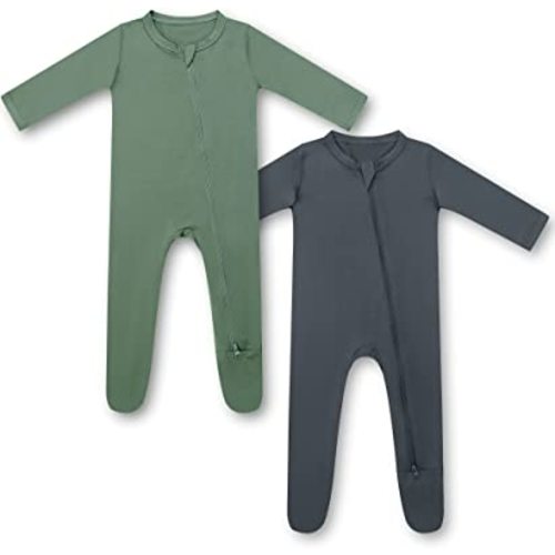 HAPIU Rayon from Bamboo Baby Footed Pajamas, 2 Way Zipper YKK, Footie for Baby Boy Girls, Newborn-24 Months