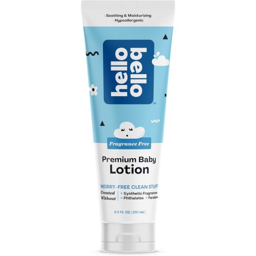 Hello Bello premium Baby Lotion | Vegan and Cruelty Free Moisturizing, Non-Greasy Lotion for babies and Kids | Fragrance Free | 8.5 FL Oz (1 Pack)