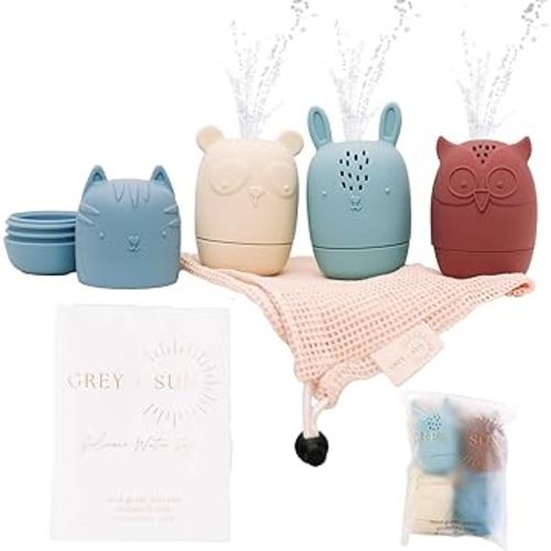 Grey+Sun | Baby Bath Toys, Baby Pool Toys, Bath Toy Toddlers, Stocking Stuffer for Baby, Silicone Toy