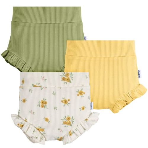Gerber Baby Girls' Bubble Short - White/grey Heather/black - 0-3 Months - 3-pack