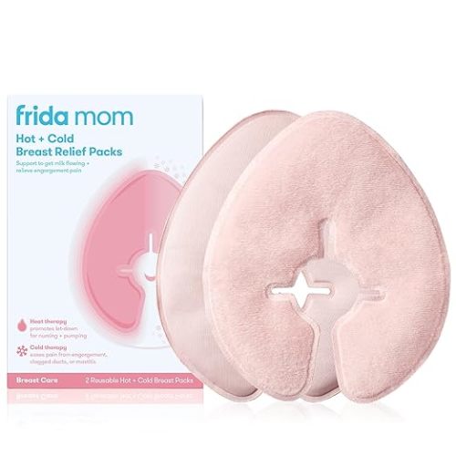 Frida Mom Breast Therapy Packs, Breast Pads, Cold & Hot Pack for Pain Relief, Breastfeeding Essentials for Lactation Support, Mastitis, Engorgement and Pump Aid, Postpartum Recovery, 2pk