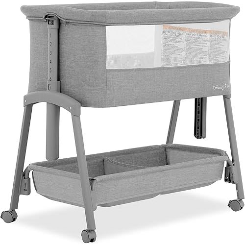 Dream On Me Calypso Portable Bassinet with Wheels in Grey