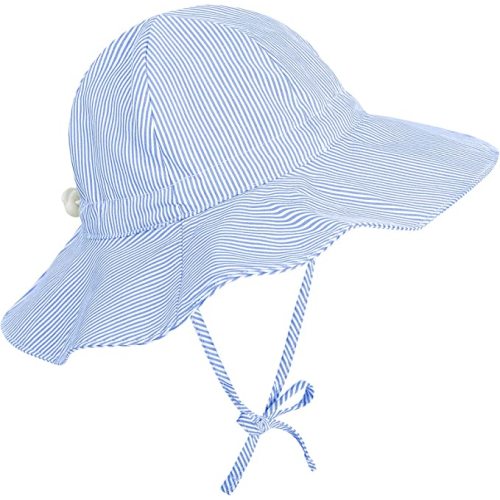 Durio UPF 50+ Sun Protection Wide Brim Baby Girl Sun Hat Cute Summer Beach Baby Sun Hat Baby Girl Hats - 6-12 Months - N Blue Stripe
