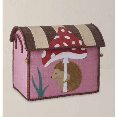 Raffia Storage House Basket - Happy Forest - Small