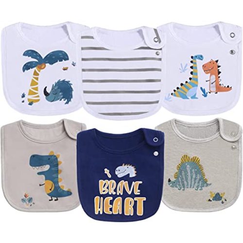 Maiwa Cotton Waterproof Baby Bibs for Girls Boys Unisex for Drooling Drooler Teething with Snaps,Oeko-TEX Certified Print