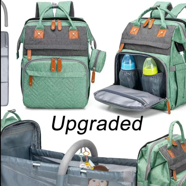 Kabaqoo Cute Multifunctional Diaper Bag Backpack with Changing Station, Large Capacity, Lightweight Foldable, Portable for Newborn Travel & Everyday summerwins - TikTok Shop