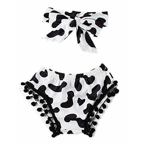 Styles I Love Infant Baby Girls Cowgirl Pom Pom Trim Bloomers Diaper Cover and Headband 2pcs Set