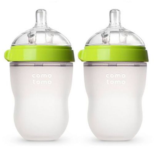 Comotomo Silicone Bottle 8-oz (2 Pack)- Green