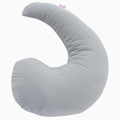 NuAngel Trinity II Washable Organic Cotton Nursing Pillow with Pillowcase, Gray
