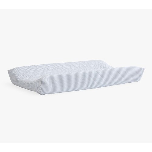Oxford Stripe Quilted Changing Pad Cover