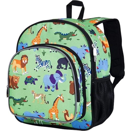 Wildkin 12-Inch Kids Backpack for Boys & Girls, Perfect for Daycare and Preschool, Toddler Bags Features Padded Back & Adjustable Strap, Ideal for School & Travel Backpacks (Wild Animals)