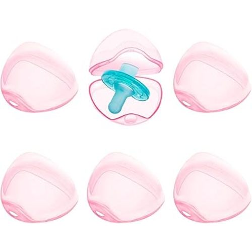 Pacifier Case Pacifier Holder Case Pacifier Clip Binky Holder Case Pacifier Box Pacifier Accessories 6 Pack Pink