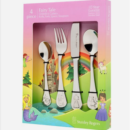 Stanley Rogers Childrens Fairy Tale Pink Cutlery Set 4pc | David Jones