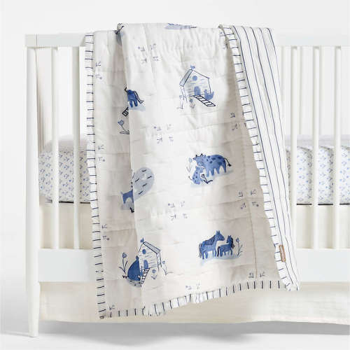 Painted Pasture Organic Cotton Voile Baby Crib Quilt