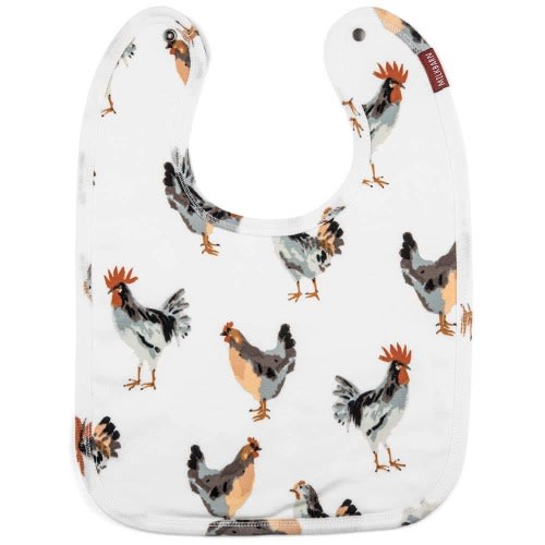 Chicken Organic Cotton Three-Layer Traditional Bib