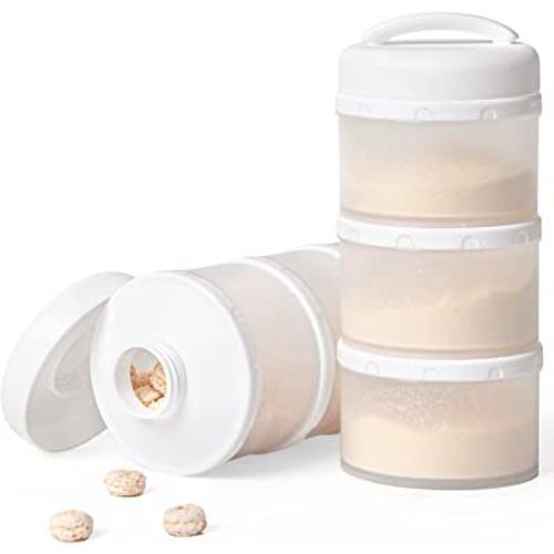 Termichy Stackable Formula Dispenser Portable Milk Powder Container, 2 Pack, White