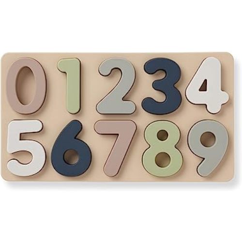 Ali+Oli Baby Soft Silicone Number Puzzle Toys for Toddlers (11 Piece Set) Toddler or Baby Girl & Boy Neutral Baby Toys - Montessori Learning Puzzle Silicone Number Shape Sorter Toy