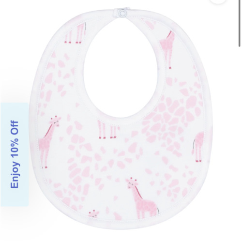 Pink Giraffe Print Bib
