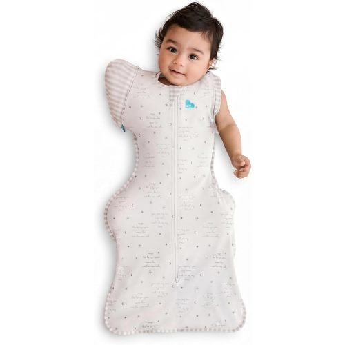 Love to Dream Swaddle Up Transition Bag - Arms Up Position - Light and Ultra Breathable Cotton, Twin Zip - Zip Off Wings - Spring, Summer - Sleep Bag - 0.2TOG - You are My Grey, Medium