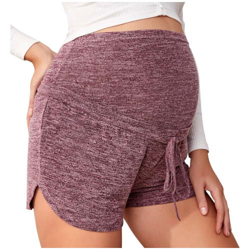 Dadaria Maternity Clothes Women Maternity Shorts Drawstring Tie Front Curved Hem Sports Pregnancy Clothes XXL