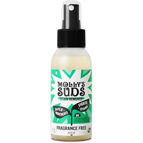 Molly's Suds Stain Remover Spray | Gentle Yet Powerful, Great for Baby & Pet Stains | Clean, Simple Ingredients (Fragrance Free) (3 Fl Oz (Pack of 1))