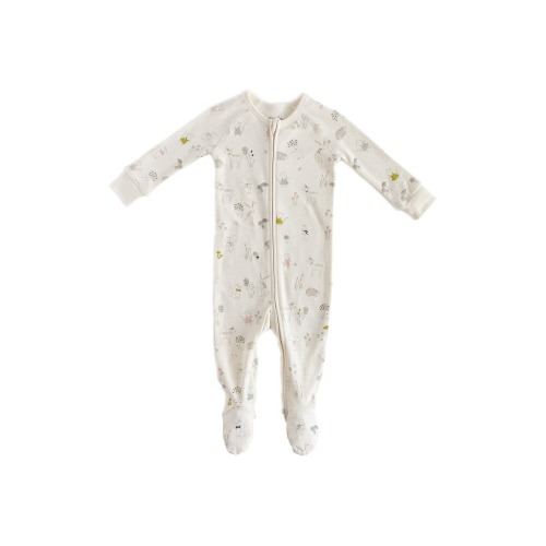 Pehr Baby Magical Forest Zip Fitted Organic Cotton One-Piece Pajamas