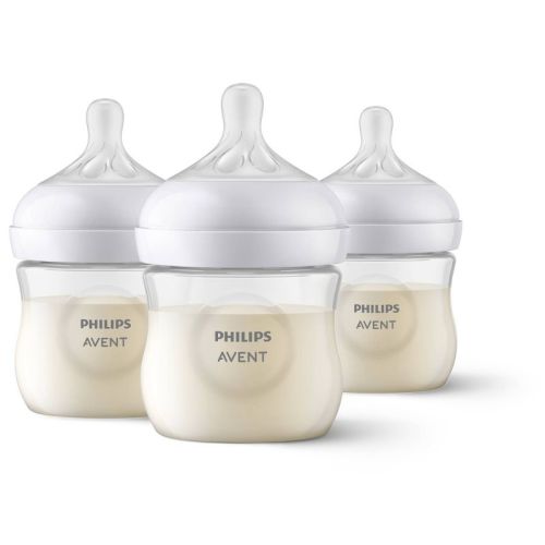 Philips Avent 3pk Natural Baby Bottle With Natural Response Nipple - Clear - 4oz