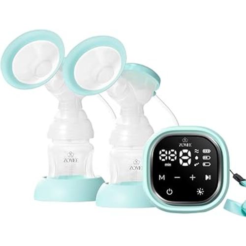 Zomee Z2 Double Electric Breast Pump – with Expression, Massage, and 2-Phase Modes - Hospital Grade Rechargeable, Portable, Hands Free Wearable Breast Pump