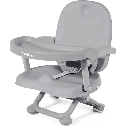 YOLEO Baby High Chair Booster Seat for Dining Table, Adjustable Height Travel Foldable High Chairs with Tray