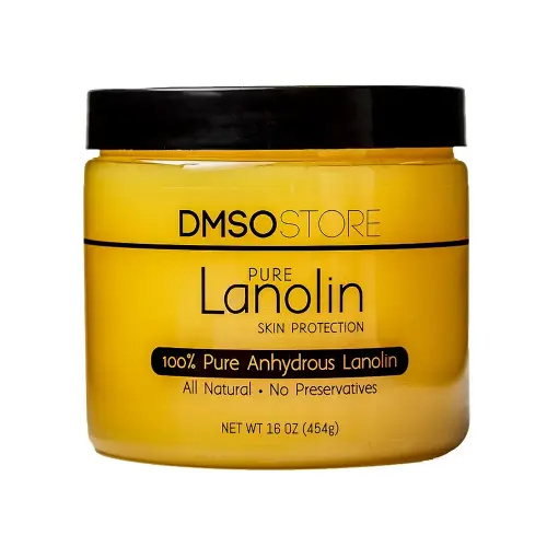 Lanolin 1 lb. Pure 100% USP grade. Skin protectorate and moisturizer that delivers deep hydration and nourishment, excellent as a nipple cream. Made by DMSO Store