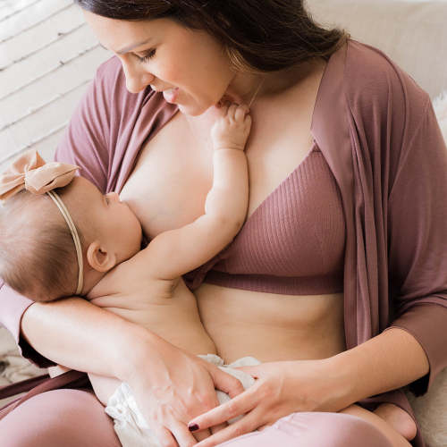 Ribbed Signature Cotton Nursing & Maternity Bra | Black