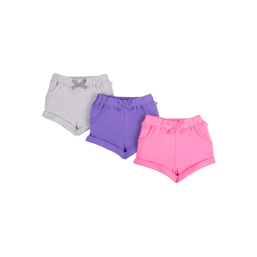 Little Star Organic Baby & Toddler Girl 3 Pk Knit Shorts, Size Newborn-5T