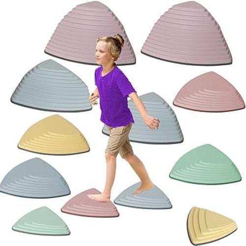 Stepping Stones for Kids,Non-Slip Plastic Balance River Stones for Children's Obstacle Courses Sensory Equipment Toys,Jumping Steps Stones for Toddler,Indoor or Outdoor Play
