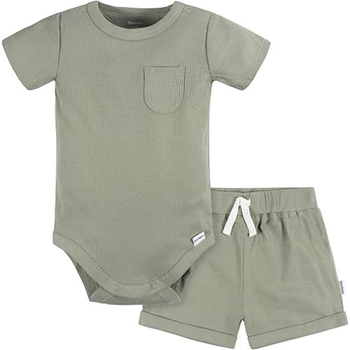 Gerber Unisex Baby Bodysuit and Short Set