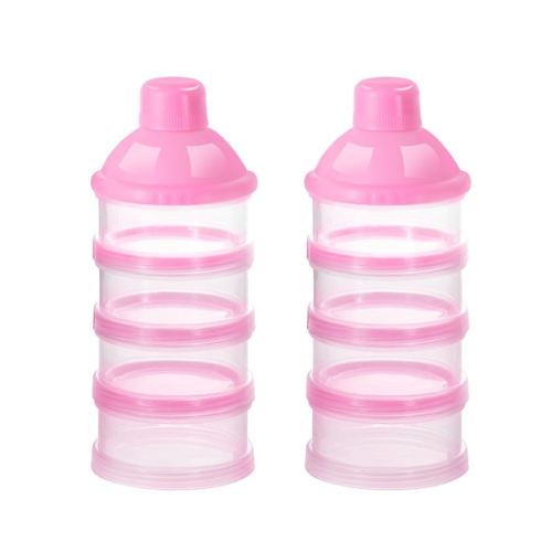 Accmor Formula Dispenser On The Go, 4 Compartments Stackable Formula Container for Travel, Baby Milk Powder Kids Snack Container, BPA Free