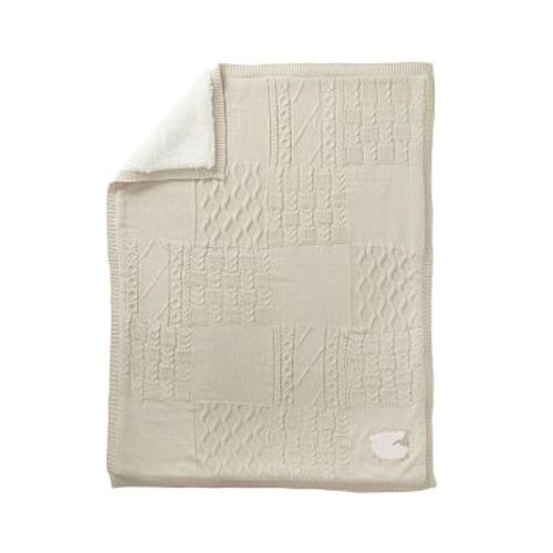 Patchwork Cable Heirloom Blanket Sheep - Oat