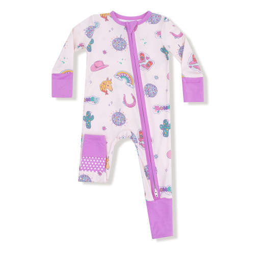 2-Way Zip Romper, Disco Cowgirl