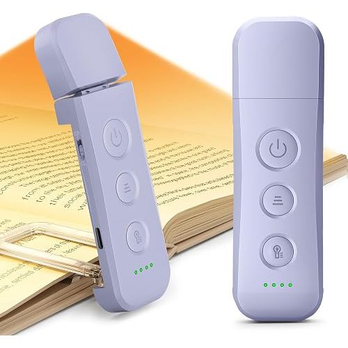 Glocusent 12 LED Book Light, Reading Lights for Books in Bed with 5 Colors & 5 Brightness, Portable Clip on Reading Light, USB-C Rechargeable for 200H with Travel Lock, Perfect Gifts for Book Lovers