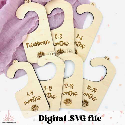 Seashell baby closet dividers - SVG digital file - nursery decor - closet organization - Under the sea, Mermaid