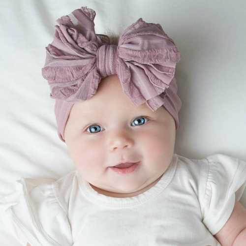 Big Ruffle Bow Nylon Headband, Baby Girl Headbands, Baby Hair Bows, Toddler Headband, Pink Newborn Headbands, Baby Girl Headwraps, Baby Gift
