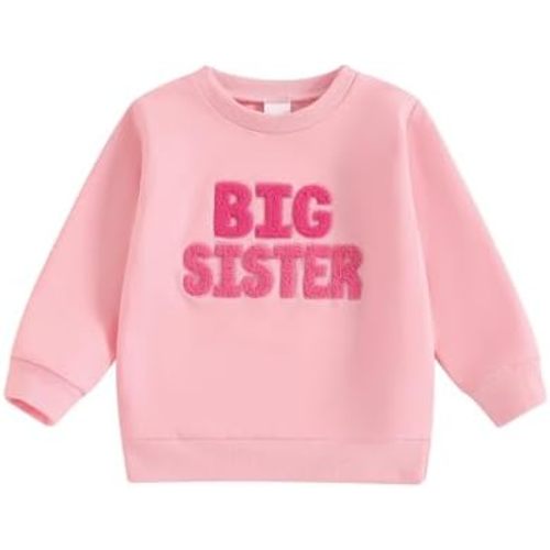 FIOMVA Little Sister Newborn Outfit Baby Girl Bubble Romper Sweatshirt Big Sister Matching Outfits Infant Fall Clothes