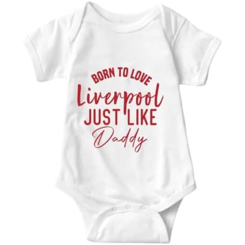 Born To Love Liverpool Just Like Daddy Baby Bodysuit Newborn Romper Infant One Piece Outfit