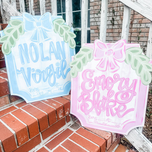 Baby Door Hanger - Hospital Door Hanger - Birth Announcement - Personalized Door Hanger - Boy Baby Gift - Nursery Decor - Baby Boy