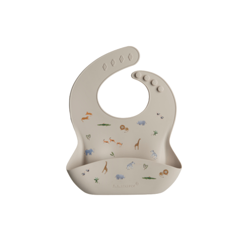 Loulou Lollipop Silicone Bib Printed Safari